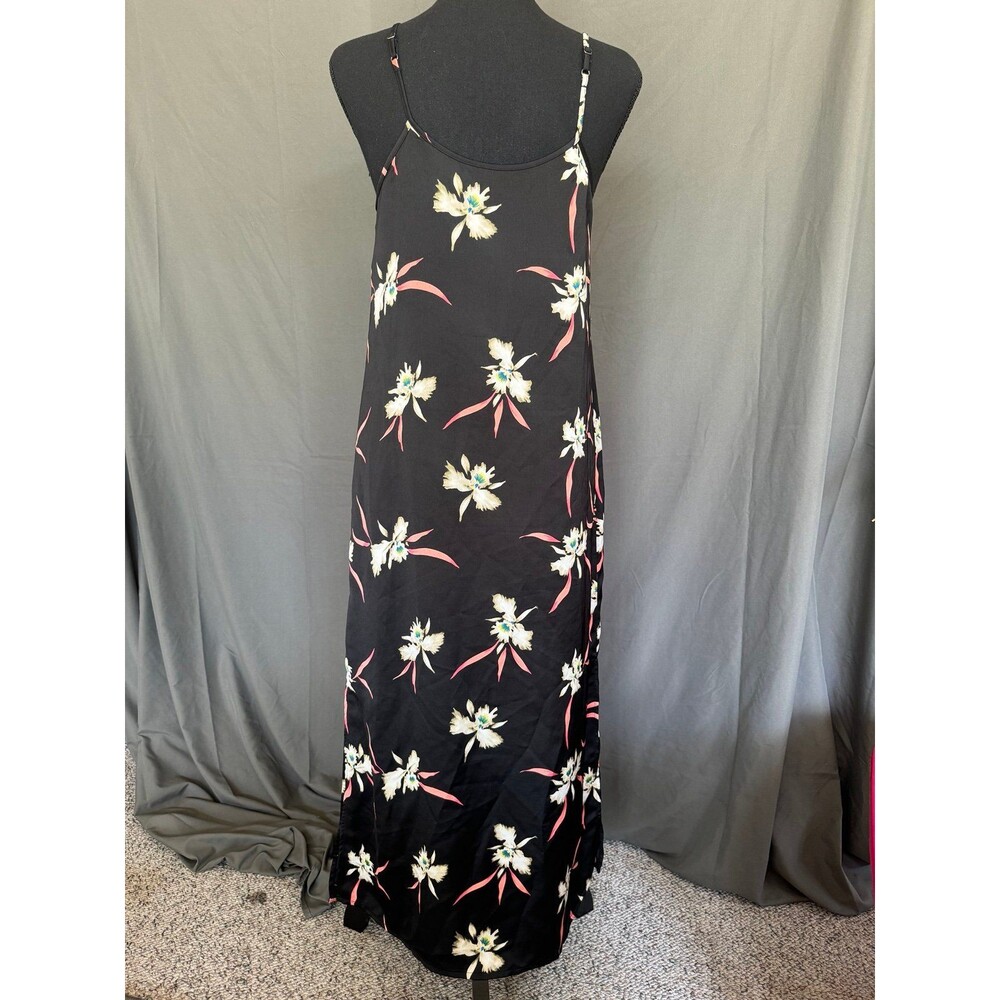J.Crew Black Floral Slip Dress Y2K 90s Romantic Fairy Grunge